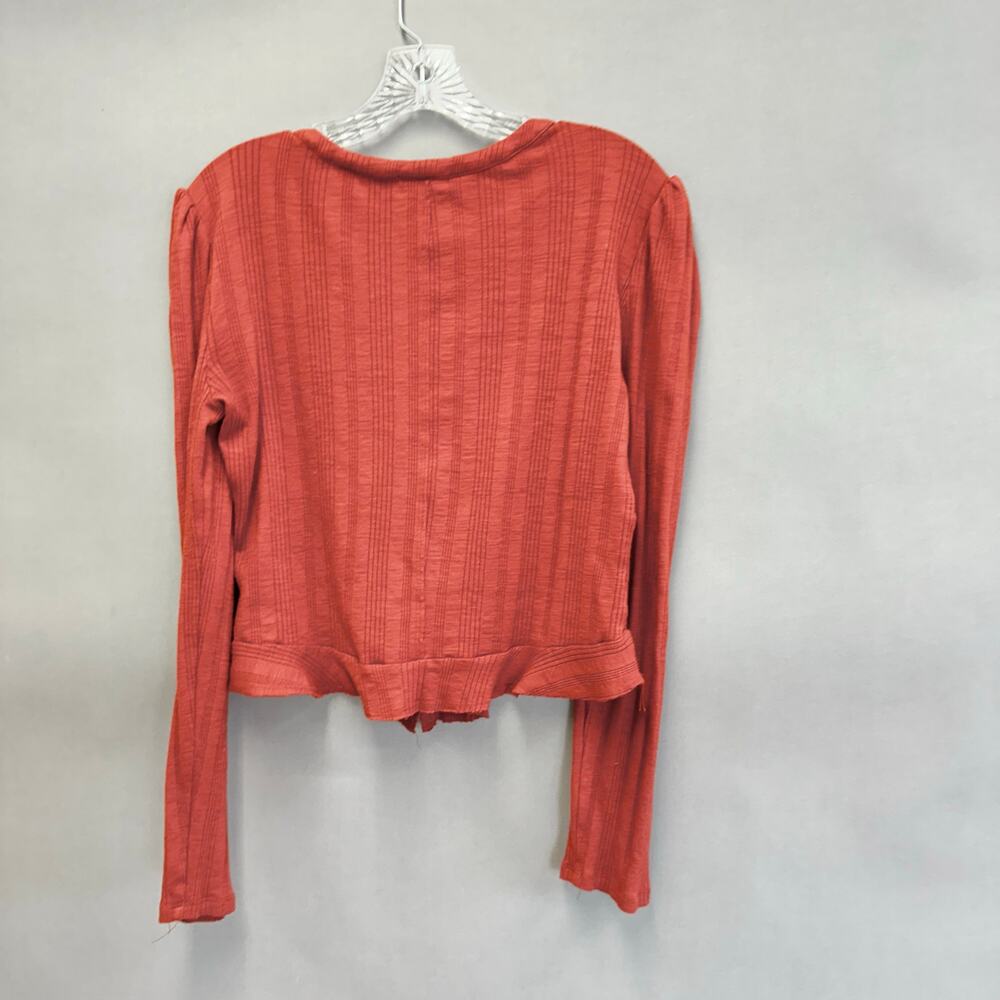 Anthropologie | Pilcro | Rust Red Button-Front Ribbed Long Sleeve Top - Picture 11 of 14